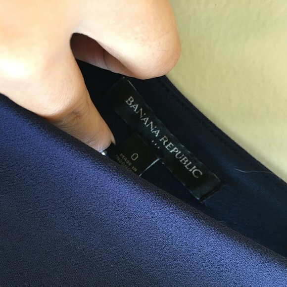 BANANA REPUBLIC Dress Drop‎ Waist Ruffle Hem Blue - Picture 3 of 5